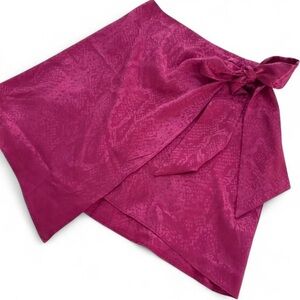 ASOS Petite Bright Pink Satin Wrap Mini Skirt